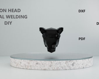 Lion Head Metal Welding / Dıy / Metal Craft / Metal Working / Dxf /Dwg / Pdf / Svg