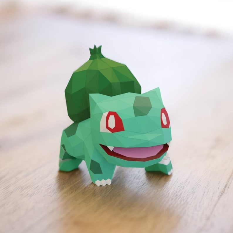 Bulbasaur Pokemon Papercraft Origami DIY Paper Craft Model Etsy Australia
