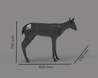 Metal deer Statue for welding. DXF Laser Cutting Template