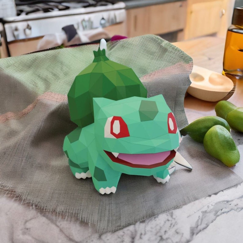 Bulbasaur Pokemon Papercraft Origami DIY Paper Craft Model Etsy Australia