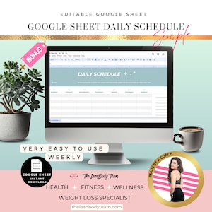 Daily schedule google sheets, Google Sheets Template, ADHD Daily Tracker, Daily Schedule Planner, Google Sheets daily Schedule Spreadsheet