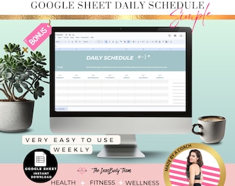 Daily schedule google sheets, Google Sheets Template, ADHD Daily Tracker, Daily Schedule Planner, Google Sheets daily Schedule Spreadsheet