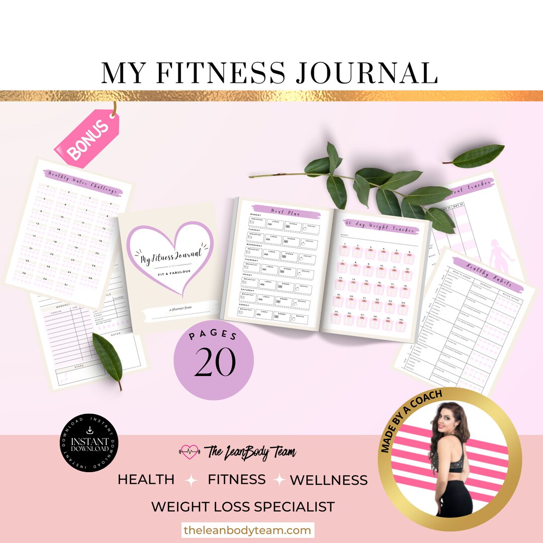 Printable Fitness Tracker Bullet Journal Fitness Planner Etsy