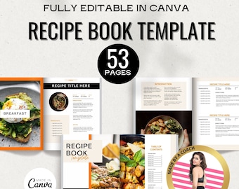 homemade recipe book Canva Templates, family cookbook template, Recipe template, Editable Recipe book Template, editable cookbook template