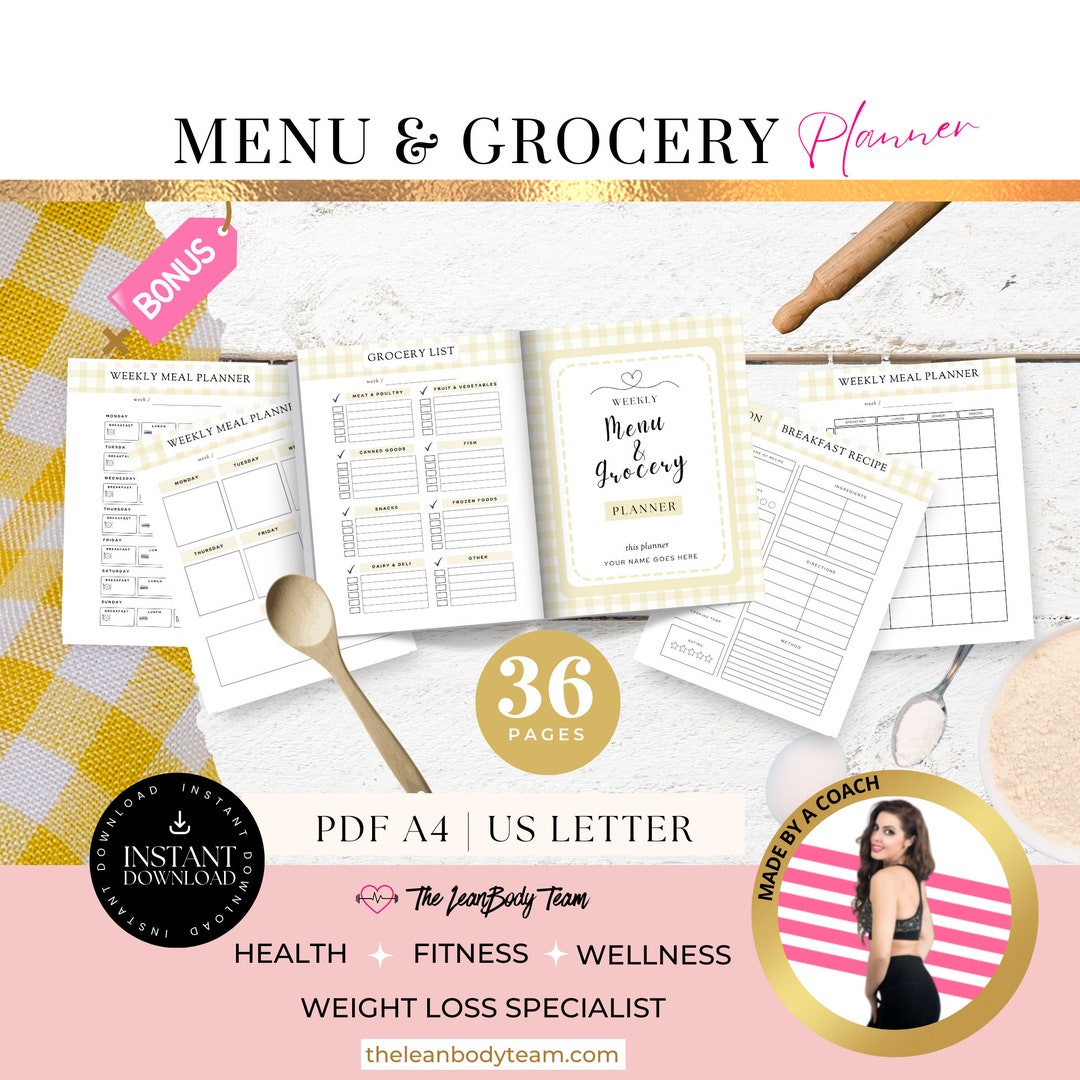 Weekly Meal Plan Template Pdf With Shopping List Printable Meal Plan ...