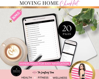 move in essentials checklist, Moving Checklist, Moving Planner, New Home Essentials Checklist,Moving List, digital moving checklist