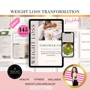 weight loss journal printable for women  weight loss planner printable motivational weight loss tracker digital fitness wellness journal