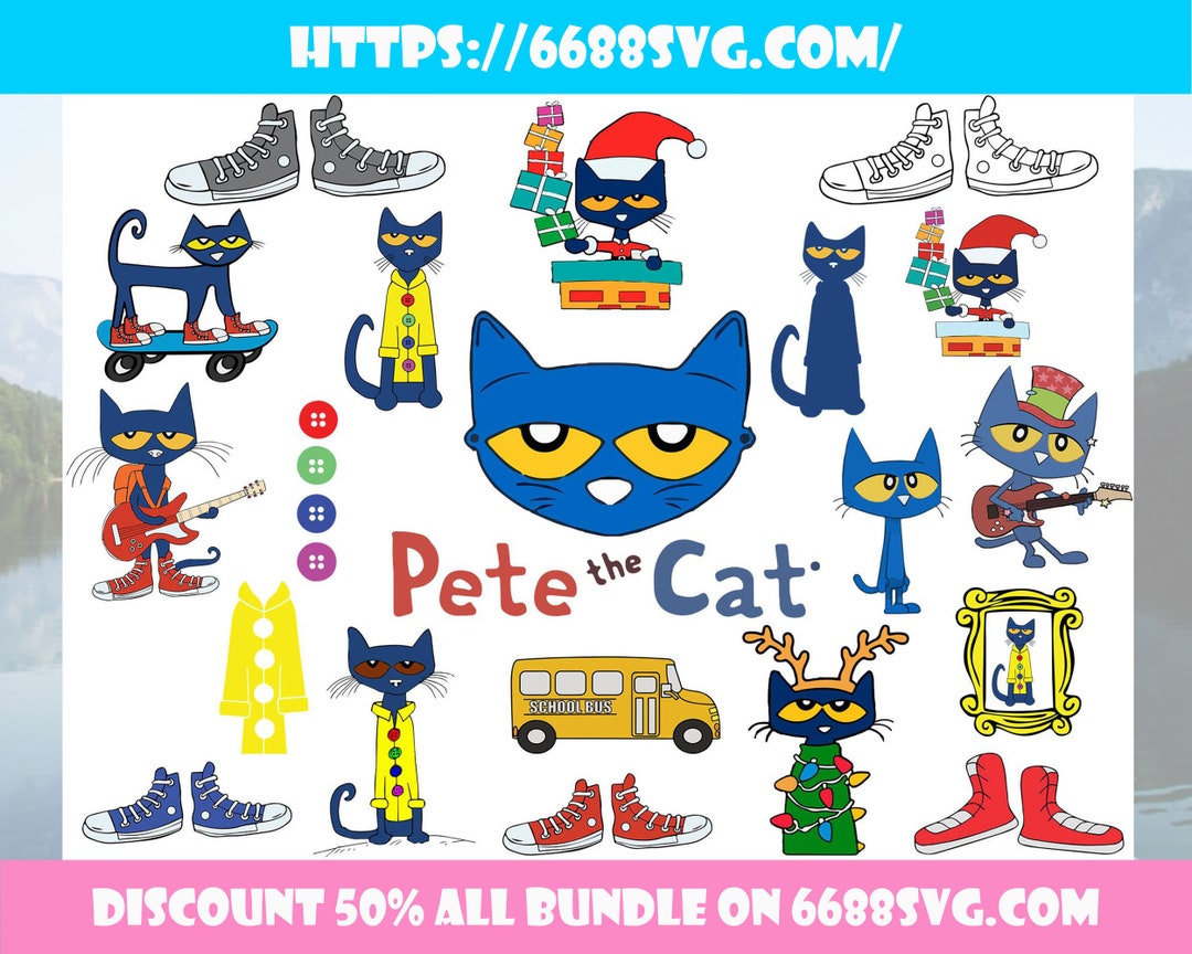 Pete the Cat Svg Bundle Pete the Cat Clipart Pete the Cat - Etsy