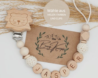 Schnullerkette mit Namen personalisiert Jungen Mädchen | Babygeschenk zur Geburt