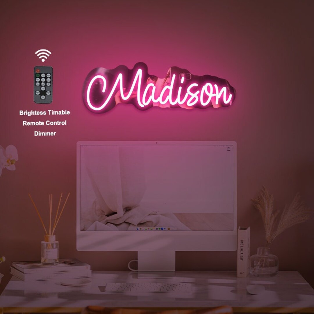 Custom Name Mirror Neon Sign Personalized Teacher Children Etsy