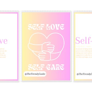 Self-Care & Self-Love Sunset Poster Set - Posters by @TheTrendyGuide
