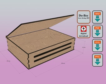 Wood Laser Cut, jewelry Box, Storage Box, Box Design, dxf Cut File, svg Cut File, png Cut File, pdf Cut File (3 mm.MDF)