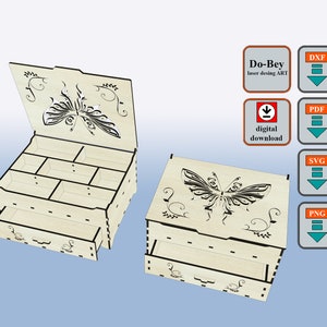 Butterfly Jewelry Box SVG: Laser Cut Wood Organizer (Digital Download)