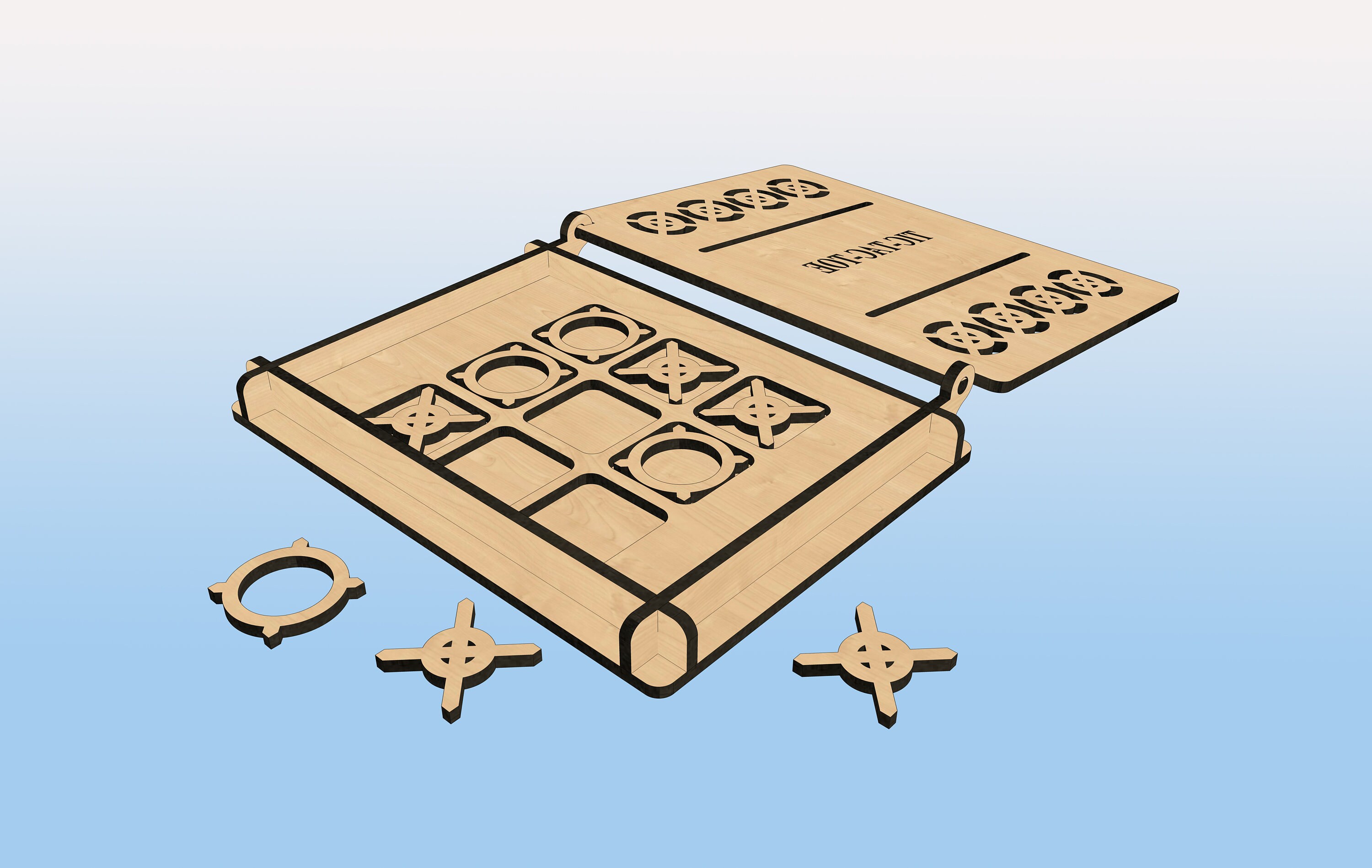 Laser Cut Tic Tac Toe Wooden Game, Dxf Cut File, Svg Cut File, Png Cut ...