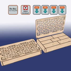 Laser Cut Wooden Jewelry Box Organizer: SVG DXF Cut File (Digital Download)
