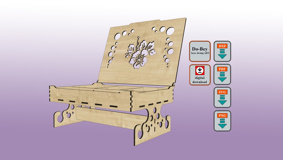Laser Cut Jewelry Box, Organizer Box, Storage Box, Wooden Box, Dxf Cut ...
