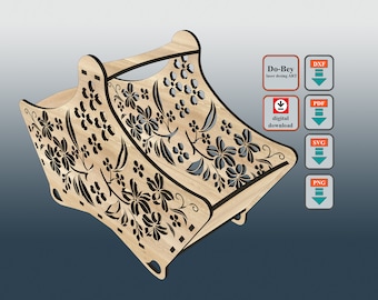 Laser Cut Easter Basket: Floral Egg Bowl (Digital Download)