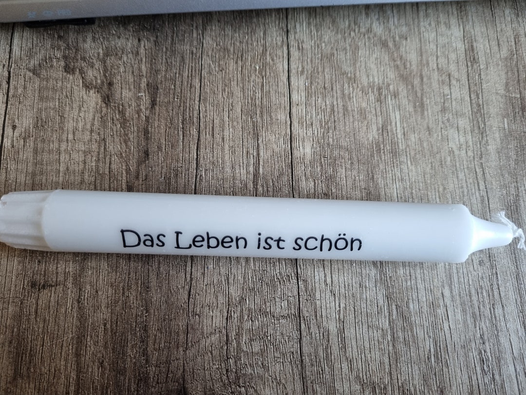 Stabkerze Mit Spruch Das Leben Ist Schön Personalisierte Kerze Etsy