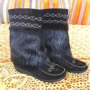 Rendier winterbontlaarzen beste cadeau gepersonaliseerd cadeau cadeau voor haar zeldzame vondst laarzen vintage laarzen leren schoenen leren laarzen