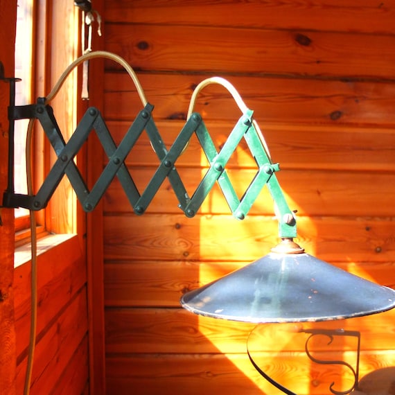 Retro wall lamp Vintage scissor lamp Loft lamp Industrial light Gift for him Vintage lighting Retro lamp home decor accordion lamp