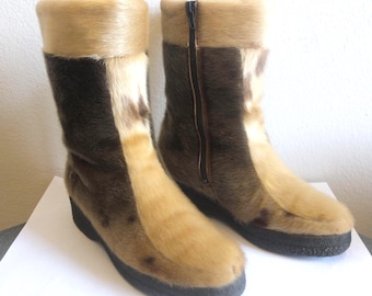 Sami Style Mukluks Traditional Arctic Winter Boots Handcrafted Mukluks Warm Thermal Insulation Felt Rubber Sole  EU size 37, US size 6.5.