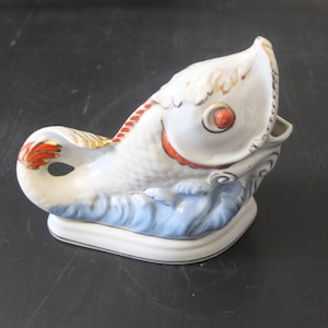 Vintage Porzellan Fisch - Serviettenhalter.  Aschenbecher UdSSR, Japanischer Koi - Fisch, bestes Geschenk personalisiertes Geschenk für Fische