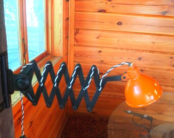 Vintage Industrial Scissor Wall Lamp, Adjustable Accordion Light