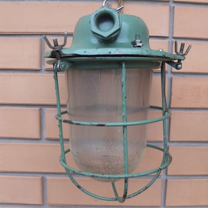 industrial ceiling lamp pendant lamp Industrial light Loft decor Vintage street-lamp Gift for him Home industrial decor bunker lamp
