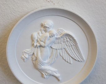 Vintage Nyx Bas-Relief Wall Sculpture, Bertel Thorvaldsen Style