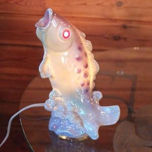 Vintage Ceramic Fish Lamp Perfume Lamp Fish Table Lamp Home and Life Fish Night Light Best Gift personalized gift gift for Pisces