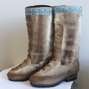 handgemaakt cadeau Rendier winterbontlaarzen beste cadeau gepersonaliseerd cadeau cadeau voor haar vintage laarzen leren schoenen leren laarzen