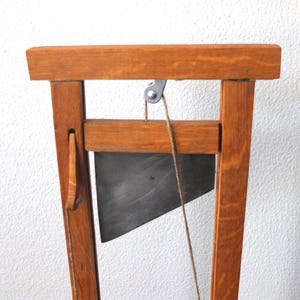 Working model of the French guillotine of rather large. Completely handmade, very rare copy, personalized gift, funny gift, copy  guillotine