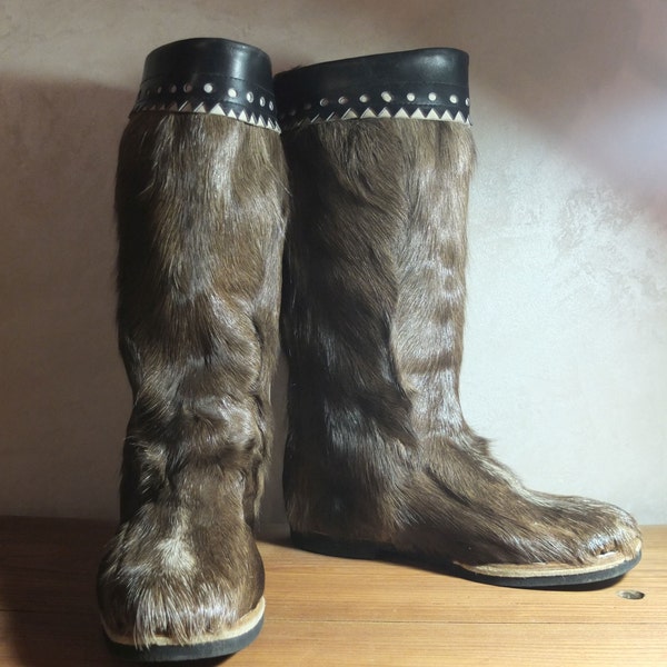 handgemachtes Geschenk Reindeer Winter-Pelz-Stiefel am besten Geschenk personalisiertes Geschenk Geschenk für sie finden Stiefel Vintage Stiefel Lederschuhe Lederstiefel