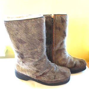 Reindeer Winter Fur Boots  best gift personalized gift  gift for her find boots  vintage boots leather shoes saаmi boots