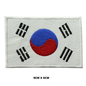 South Korea Flag Iron/Sew On Patch Embroidered Applique For Clothes