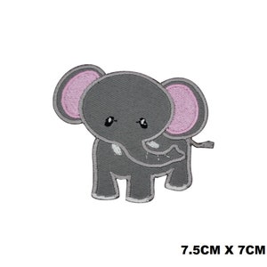 Cute Baby Elephant Cartoon Animal Logo Iron/Sew Patch Embroidered Applique For Clothes