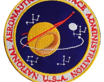 NASA USA Administration Logo Iron/Sew On Patch Embroidered Applique For Clothes