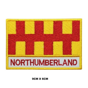 NORTHUMBERLAND County Flag Iron/Sew On Patch Embroidered Applique For Clothes