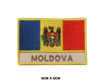 Moldavische vlag ijzer/naai patch geborduurd applique voor kleding