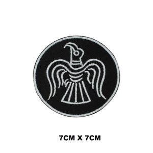 Hawk Viking Round Logo Iron/Sew On Patch Embroidered Applique For Clothes