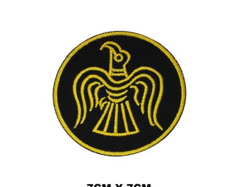 2Pcs Viking Blackbird Sun Round Tactical Hook Military Hook Patch Embroidered eB