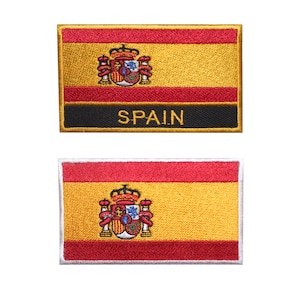 Spain Country Flag Logo Iron/Sew On Embroidered Applique For Clothes