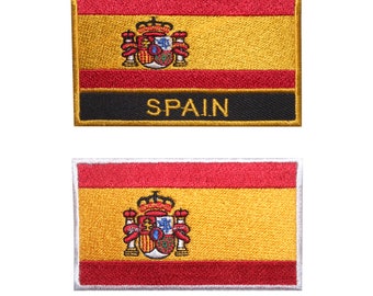 Spain Country Flag Logo Iron/Sew On Embroidered Applique For Clothes
