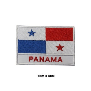 Panama Flag Iron/Sew On Patch Embroidered Applique For Clothes