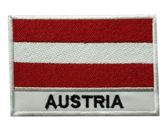 Austria Flag Iron/Sew On Patch Embroidered Applique For Clothes
