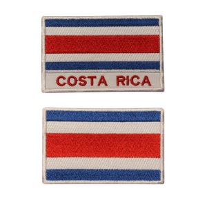Costa Rica Country Flag Logo Iron/Sew On Embroidered Applique For Clothes