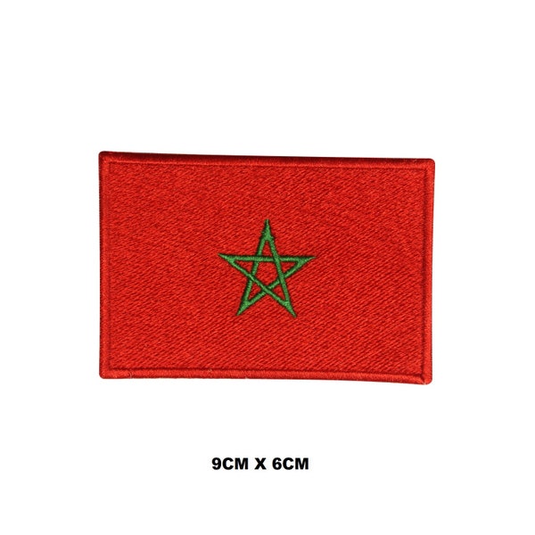 Maroc drapeau fer/coudre sur patch brodé applique pour vêtements