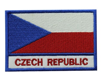 Czech Republic Flag Iron/Sew On Patch Embroidered Applique For Clothes