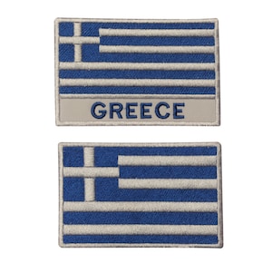 Applicazione ricamata con logo della bandiera del paese della Grecia, da stirare/cucire