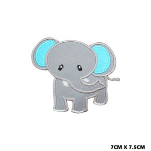 Cute Baby Elephant Cartoon Animal Logo Iron/Sew Patch Embroidered Applique For Clothes